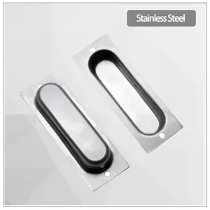 Stainless Steel Concealed Drawer Cabinet Sliding Door Embedded Concealed Handle Furniture Buckle Hand Pull