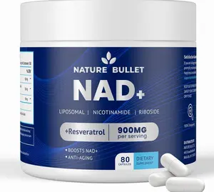 NAD+ Supplements with Resveratrol for Women and Men: Liposomal Nicotinamide Riboside Capsules – 900mg Per Serving – Supports Cellular Energy, Healthy Aging, Brain & Immune Function – 80 Capsules
