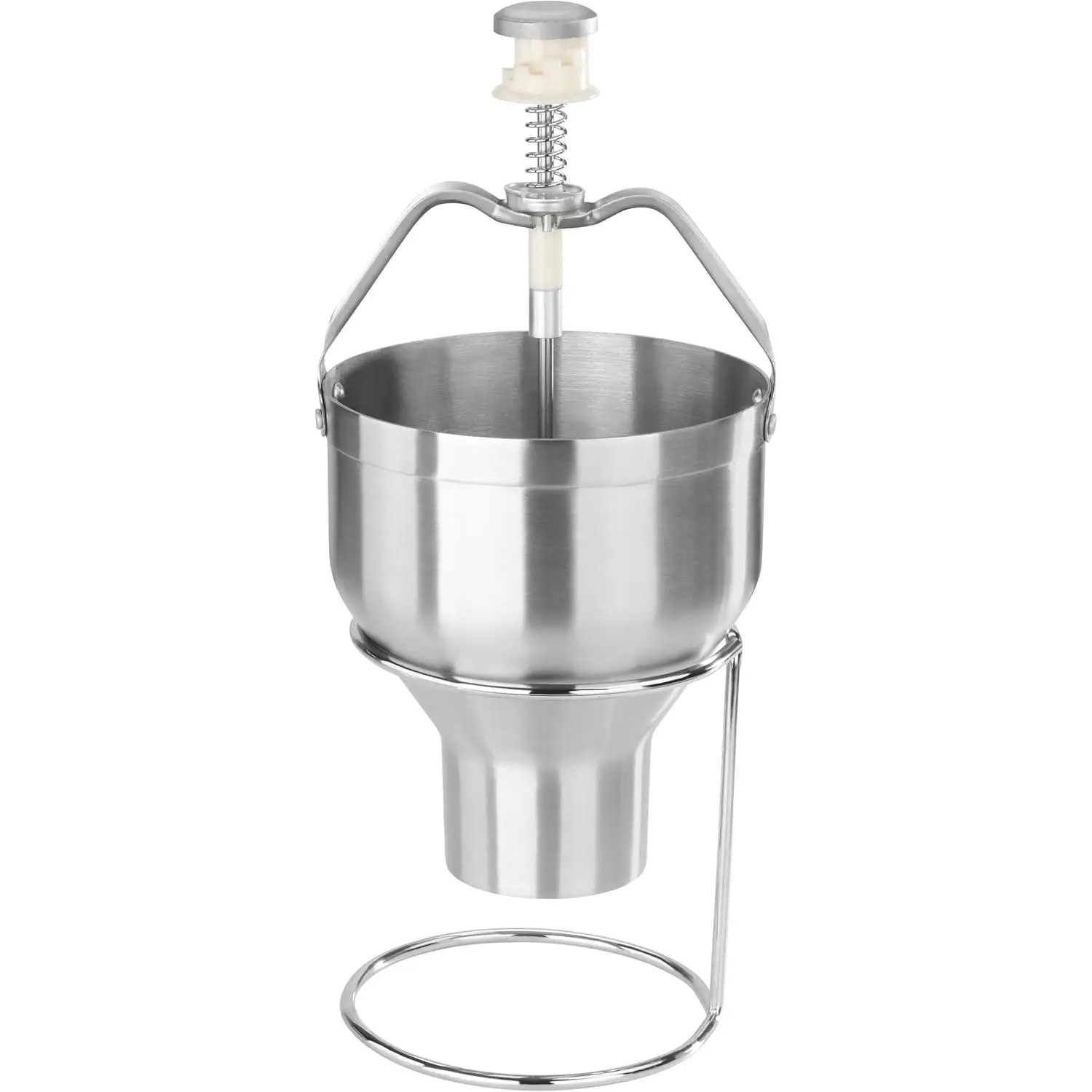 Commercial Grade 18/8 Stainless Steel Pancake Dispenser with Stand - Portion Control Kitchen Utensil for Cooking, Creates Uniform Size Pancakes