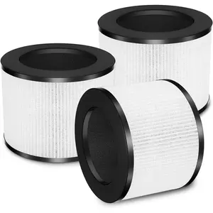 3 pack TZ-K1 replacement filter compatible with tolife TZ-K1 air filter, with freaire kn6391, with aroeve mk01 mk06 mg01jh filter, 3-in-1 H13 HEPA filter 360 °   rotating, activated carbon and pre-filter