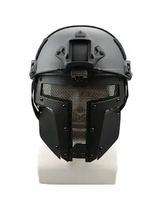 2-Pack Tactical Helmet + Full Face Mask, Outdoor Sports Mask, Breathable Comfort Mesh Face Cover, All-Season Solid Pattern