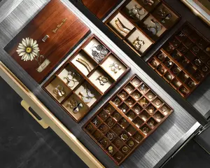 Layered Jewelry Box Personalized with Custom Birth Flower, Pick one of the 12 months, Includes 3 Jewelry Trays with Removable Grid slots