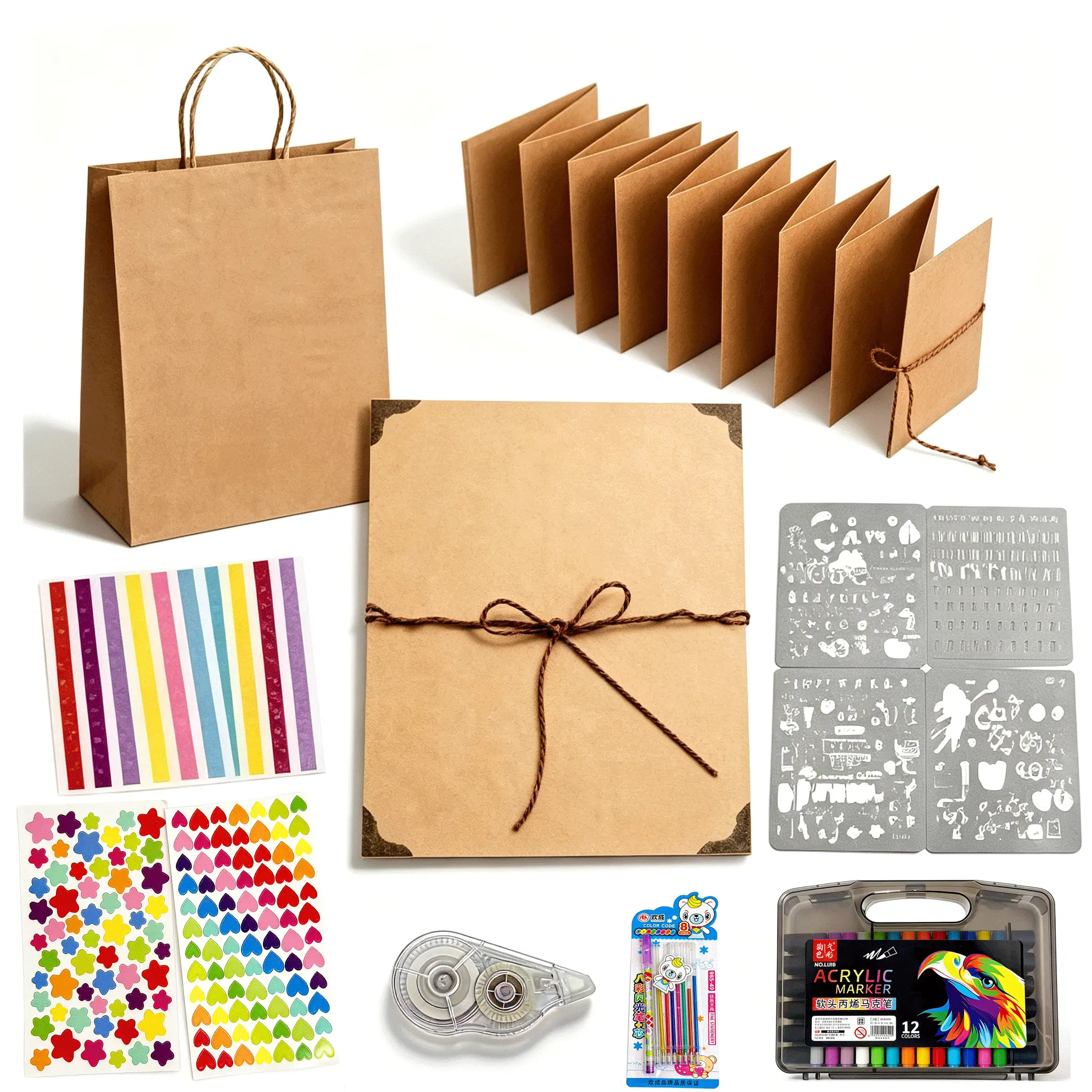 99+ Inch Accordion Foldable Scrapbook Album,anniversary scrapbook for Weddings, Travel, Lovers, Friends,Stretchable Folding Photo Album with DIY Accessories Kit for anniversary romantic gift