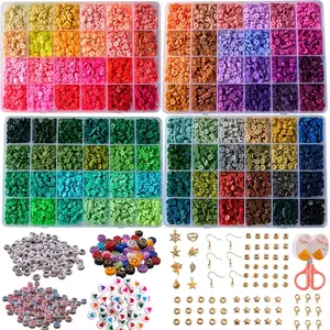 Clay Beads Charm Bracelet Making kit, 12800 count Pcs 96 Colors 6mm Flat Spacer HEI shi Beads Kits, Crafts Gifts Set for 2026 Christmas Gifts
