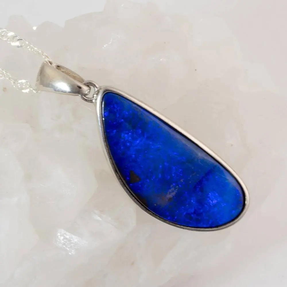 DREAM PURPLE NATURAL AUSTRALIAN SOLID BOULDER OPAL NECKLACE
