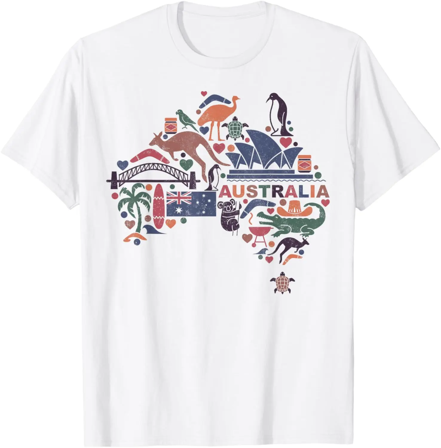 Women's 100% Cotton Australia Sydney Travel Map Print T-Shirt - Cold Wash, Breathable, Loose-Fitting, Round Neck, Short Sleeve, Minimalist, Regular Fit, Casual Souvenir Top for Everyday Wear & Travel (3XL, 4XL)