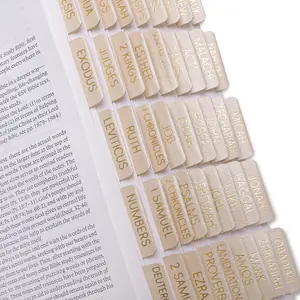Leather Nude Beige Bible Tabs, Laminated Large Print Gold Foil Bible Tabs for Men Women, 75 Bible Chapter Tabs, Bible Index Tabs, Bible Book Tabs (Light Nude)