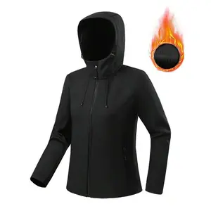 1pc Women's Outdoor Softshell Thermal Lined Windproof Waterproof Jacket For Hiking Camping, Autumn/Winter