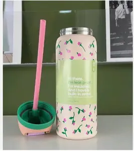 Owala FreeSip 32oz – Urban Outfitters Edition, Flower Crown, Tea Time Pink Hydration Bottle, Pillow Fight Cherry, Candy Coated