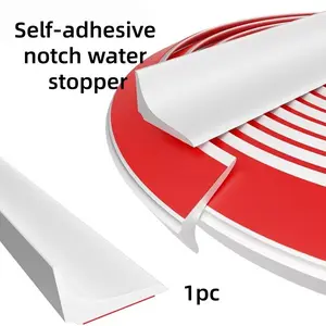 1pc 2meters Self-adhesive notch water stopper, Self-Adhesive Kitchen Countertop Sealing Strip, Sink Edges and Stove Side Gap Strip, Bathroom Washbasin Countertop Strip, for Wet and Dry Area Separation