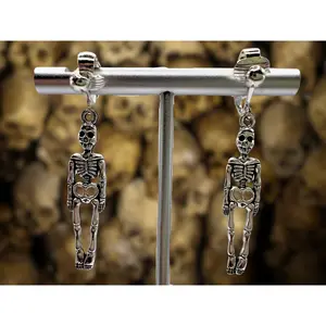 Skeleton Clip On Earrings