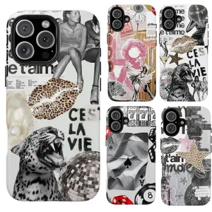 C’est La Vie Collage Phone Case – Leopard, Pearl, Disco Ball & Retro Editorial Style – Fashion Grunge Aesthetic – Fits iPhone 7, 8, SE (2020/2022), X, XR, XS, XS Max, 11, 12, 13, 14, 15, 16 (Plus, Pro, Pro Max) & Samsung Galaxy S21–S24 Series
