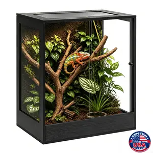 PROLEE 90 Gallon 32" x 18" x 36" Tall Reptile Terrarium, Glass Chameleon Cage, Vertical Crested Gecko Tank with Ventilated Mesh Top, Front Opening Rainforest Habitat