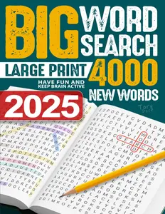 Big Word Search Large Print: 200 Amazing Themed Puzzles for Relaxing and Stress Relief with 4000 Hidden Names. Anti-Eye Strain Design for Adults, Seniors and Teens. Have Fun and Keep Brain Active