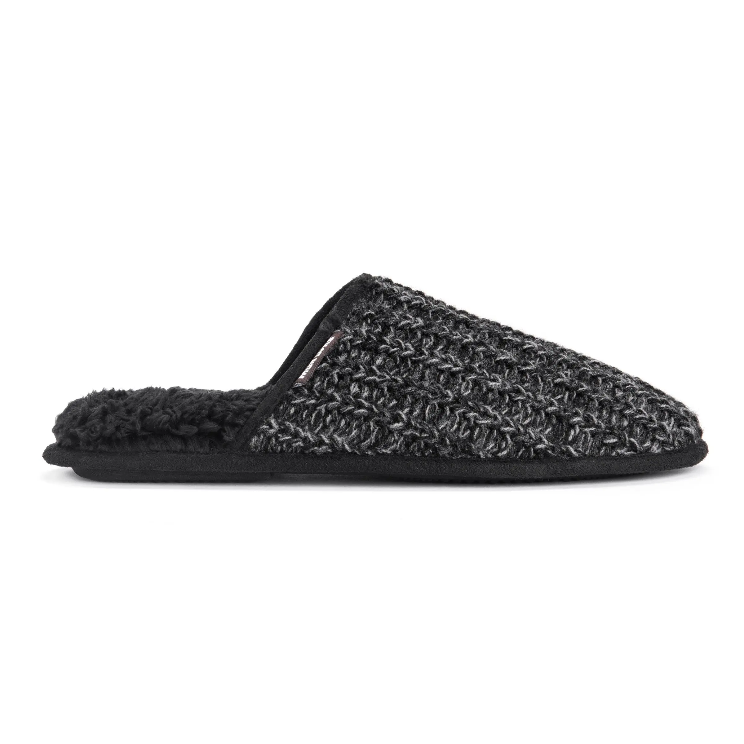 Muk Luks Men's Gavin Slipper Shoes - Lightweight Acrylic Knit Scuffs, Faux Fur Lining, Cushioned Insole, Polyester Mix, TPR Rubber Sole for Indoor/Outdoor Lounging, Round Toe, Flat Sole, S (8-9), Footwear, Slide, Lightweight Slipper, Indoors