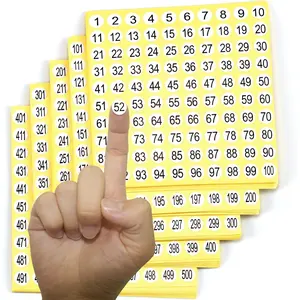 1-500 Round Number Stickers Labels 15 Sets 7500 Self Adhesive Labels Small Consecutive Number  Number Signs Inventory Stickers for Organizing and Storage Classification