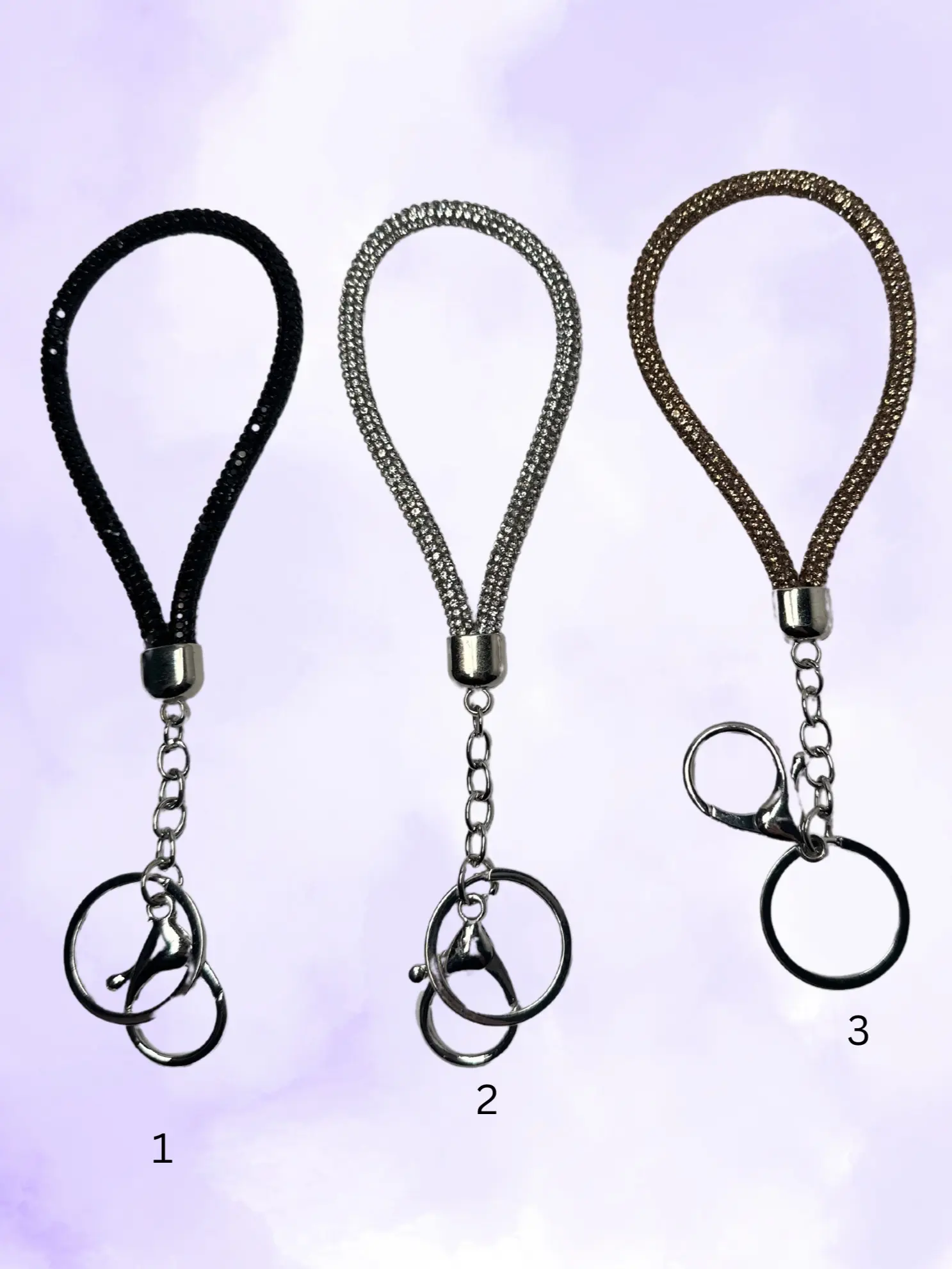 Rhinestone Wristlet Keychain - Simple Design with Colorful Rhinestones, Ideal for Daily Use, Versatile Accessory for Keys, Cards & More