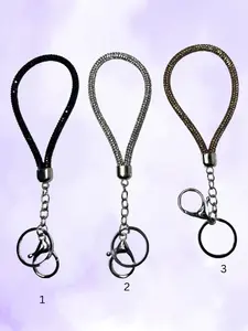 Rhinestone Wristlet Keychain - Simple Design with Colorful Rhinestones, Ideal for Daily Use, Versatile Accessory for Keys, Cards & More