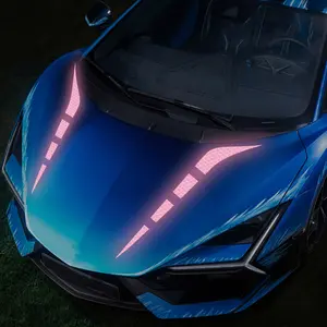 1Pair Reflective Car Decals for Hood & Body, Self-Adhesive Vinyl Stickers, Durable Car Styling Accessories for Vehicles