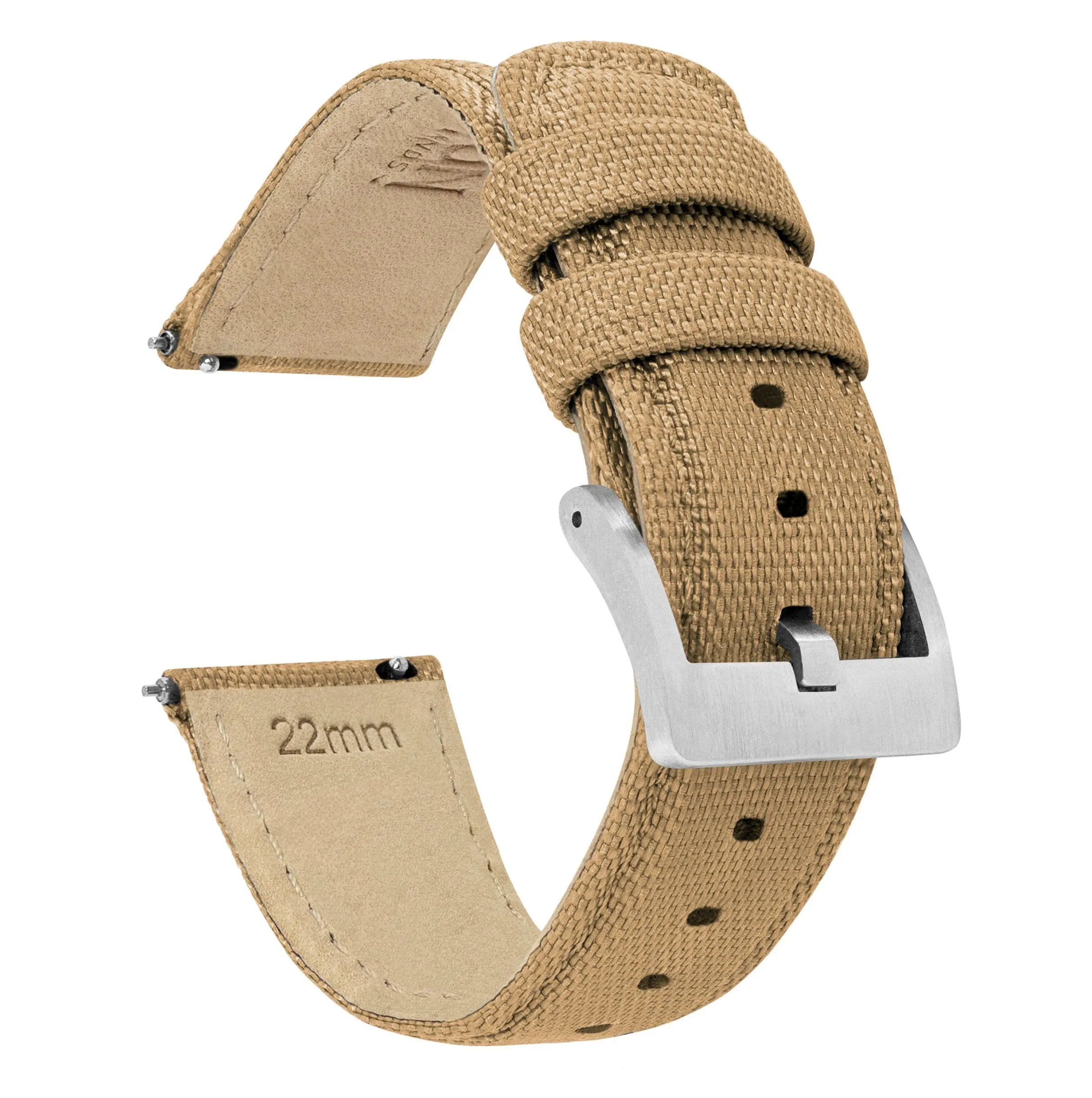 Coros Sailcloth Quick Release Khaki Tan Watch Band