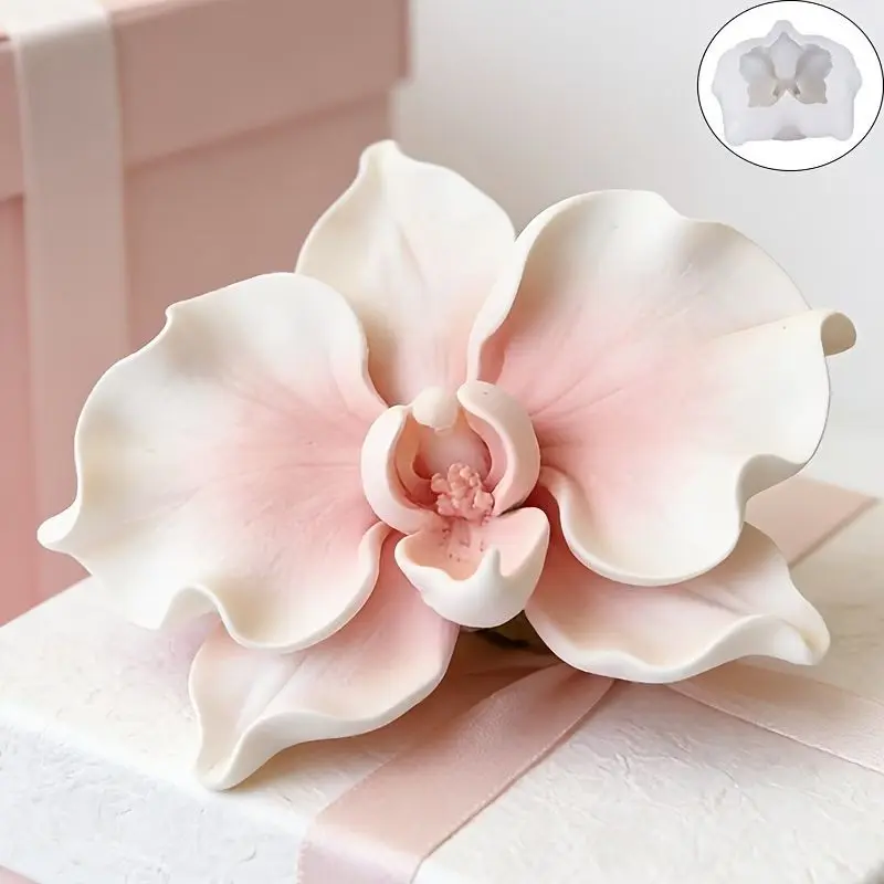 Orchid Silicone Soap Mold, Soft Wrinkle Texture, Easy Demold and Clean, Perfect for Scented Candles and Decorations, Durable and Flexible