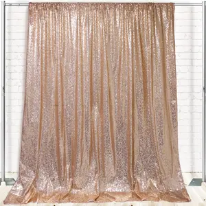 Glitz Sequin on Taffeta Drape/Backdrop 12 ft x 104 Inches Champagne