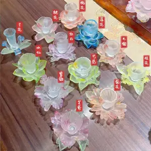 [12FlowerSpirits] Colored Glaze Cup Saucer Set,Handmade Eachfor Monthly Flower,Chinese Aesthetic TeaTable Accessory,HomeDecoration & Practical Ornament,12-Piece Gift Box,For Holidays & Eastern Culture Enthusiasts Ceramic Tea Cup