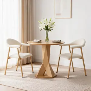 Set of 2 Modern Linen Fabric Upholstered Dining Chairs with Curved Backrest, Metal Accent Kitchen Side Chairs for Dining Room, Restaurant