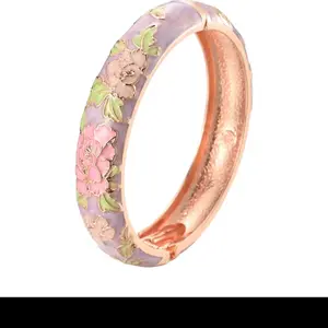 Gold plated Indian Bangles -Colorful Gold Plated floral Jewelry Accessory Flowers Design boh trendy o Bracelet