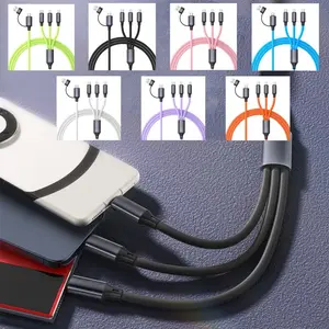 1Pcs 2‑in‑1 Input 3‑in‑1 Output  Fast Charging Cable, 1.2M Multi‑Port USB Type‑C Charger Cord, 480Mbps Data Transfer Compatible with iPhone Samsung Xiaomi Redmi Tablets & Smart Devices All Smart Phones