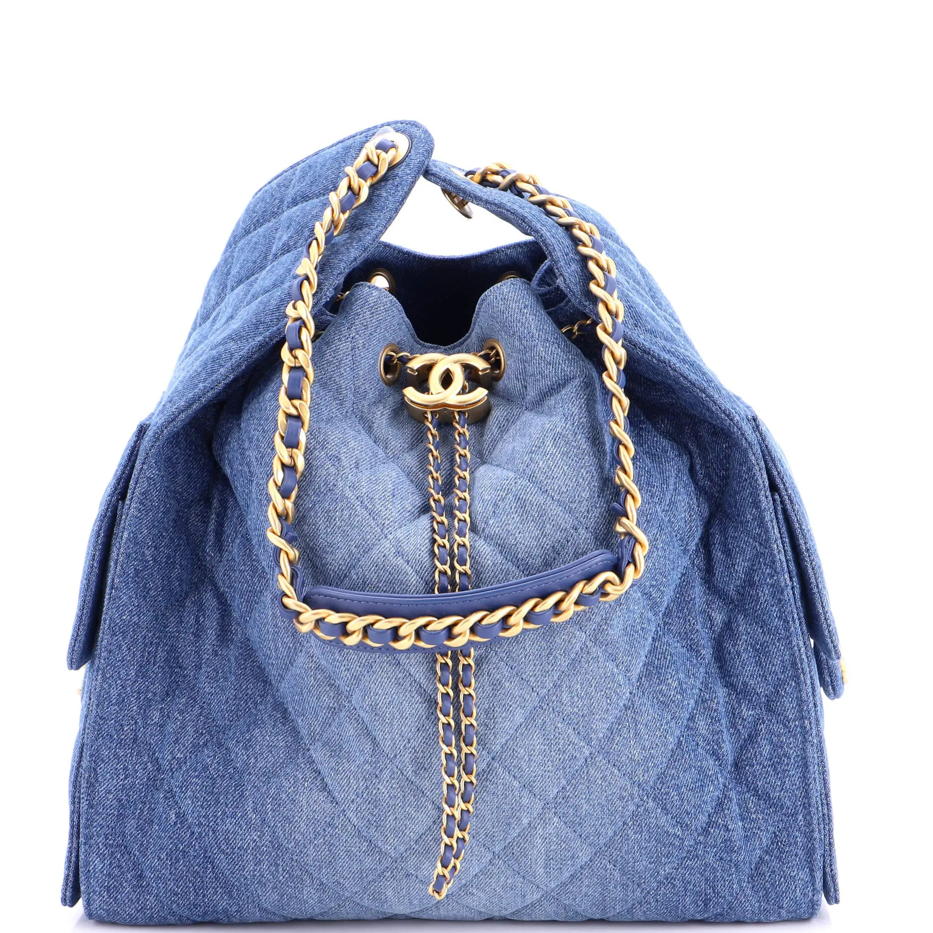 Pre-owned CHANEL Denim Shoulder bags 25 Hobo Bag Quilted Medium by Rebag
