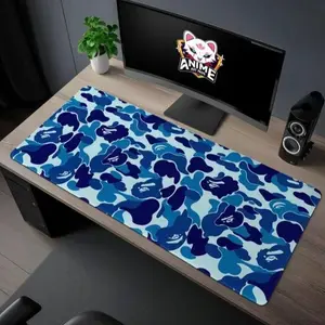 Blue Camo Desk Mat - Trendy Gaming Mouse Pad with Iconic Streetwear Design