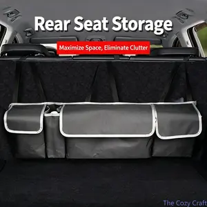 Multi-Purpose Car Trunk and Backseat Organizer, Foldable Vehicle Storage Bag with Hanging Pouch, Large Capacity Auto Organizer for Grocery, Travel Essentials, Waterproof, Durable, Space-Saving