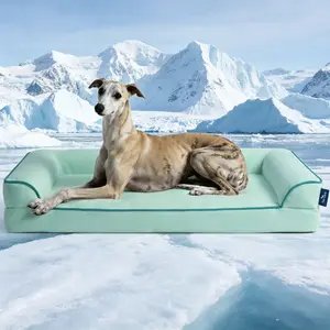 [father's day gift ideas] Blunique Pets Cooling Dog Sofa & Mat Q-MAX 0.4 Gel-Free Electricity-Free Non-Slip Waterproof Egg-Crate Foam Support Bed Removable Washable Cover Portable for Home Truck Outdoor Use for Dogs Cats tiktokshopspringglowup summervibes