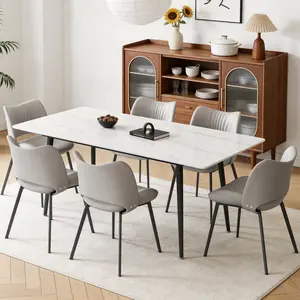 70.8'' Sintered Stone Dining Table And Chair Set For 8