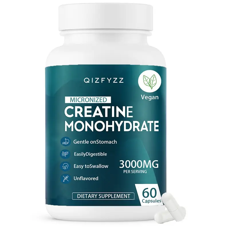 Micronized Mono-Creatine 3000 mg - 1 Month Supply, Keto-Friendly Vegan Creatine for Women and Men to Build Muscle Strength - Third Party Lab Tested - Creatine Capsules