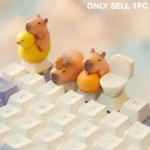 Cute Capybara Keycaps  - Duck Toilet Orange Animal Keyboard Keycap for Mechanical Keyboard Gaming Custom Accessories
