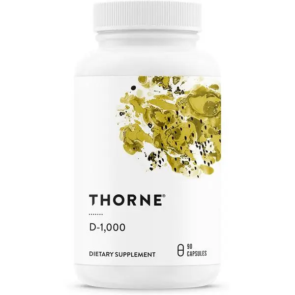 THORNE Vitamin D3 Capsules - 1,000 IU, 90 Servings - Bone Support, Immune & Cardiovascular Health - Gluten-, Dairy-, Soy-Free, Third-Party Tested