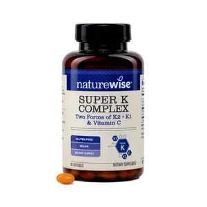 NatureWise Super K Complex - Vitamin K2 + K1 + C - Vegan K2 Vitamin Supplement for Heart + Bone Health Support - Non-GMO, Gluten Free, USA Manufactured - 90 Softgels[90 Day Supply]