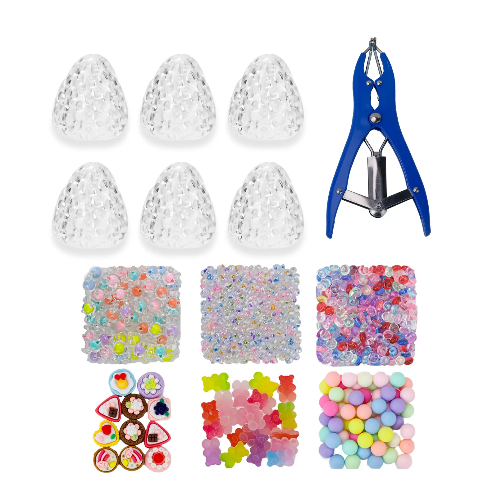 DIY Handmade Stress Ball Set, Candy Series, Includes 6 Accessories, 6 Transparent Strawberry Balls, Gift for Children, Graduation, Craft Kit, DIY Mix Beads, DIY Galaxy Beads, Bead Assortment, Diy Beading Accessories, Handmade Crafts, DIY Kits