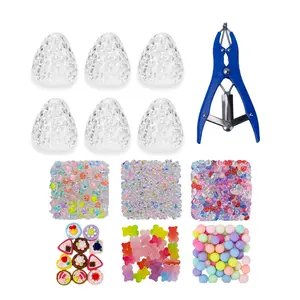 DIY Handmade Stress Ball Set, Candy Series, Includes 6 Accessories, 6 Transparent Strawberry Balls, Gift for Children, Graduation, Craft Kit, DIY Mix Beads, DIY Galaxy Beads