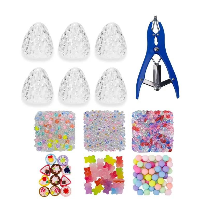 DIY Handmade Stress Relief Ball Kit, Candy Series, Includes 6 Accessories, Transparent Strawberry Balls, Perfect for Kids Gifts, Craft Supplies