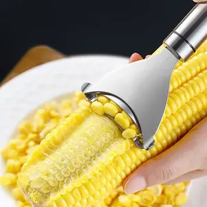Corn Peeler, Corn stripper for corn on the cob remover tool,Stainless steel multifunctional Kitchen Grips Corn planer Cob Cutter kernels, with Hand Protect