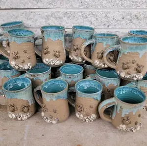 Made to Order Sea turtle Mug on sand Clay with Handle, 16-20 oz, Beach-Themed Decor, Customizable, Dishwasher & Microwave Safe - Drinkware