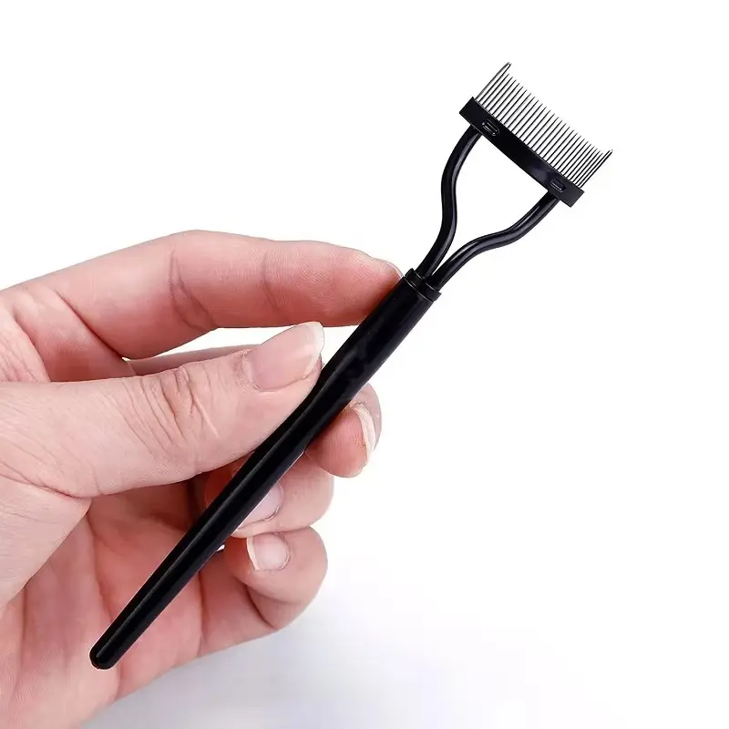 Eyelash Separator Metal Teeth Straight Eyelash Curler Beauty Makeup Stainless Eyelash Brush Comb Mascara Curl Curling Lashes Makeup Tool