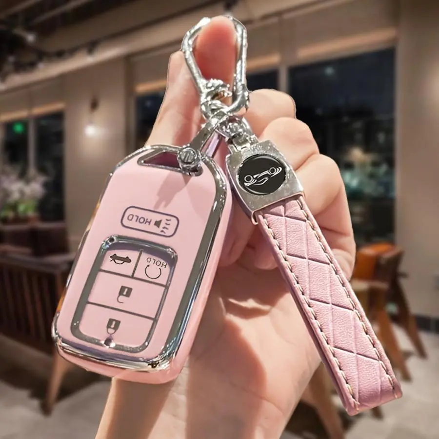 Car Key Case, Fashionable Car Key Protector, Durable Car Key Case with Keychain, Car Key Accessory, Car Key Cover, Key Covers For Car Keys, Car Accessories for Accord, Pilot CRV Odyssey