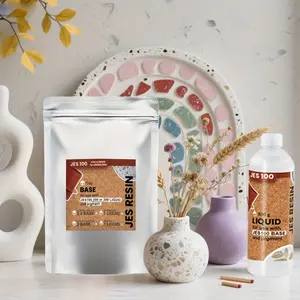 Resin Casting Powder Kit(LIQUID and BASE 2.5:1), fast curing casting gypsum powder for beginners, , DIY vase making, etc., easy to mix and self-leveling, Can be tinted with water-based pigments, luminous powder, and pearlescent powder，Casting Molds
