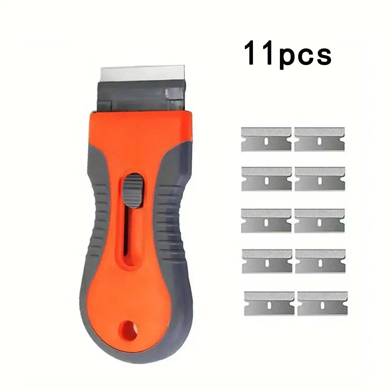 Retractable Cleaning Scraper with Replacement Head, Telescopic Adjustable Portable Convenient Cleaning Scraper Tool for Scraping and Removal of Labels, Stickers, Decals and Paint from Glass, Stove and Surfaces, Cleaning Scraper Tools Grip, Tough Scraper
