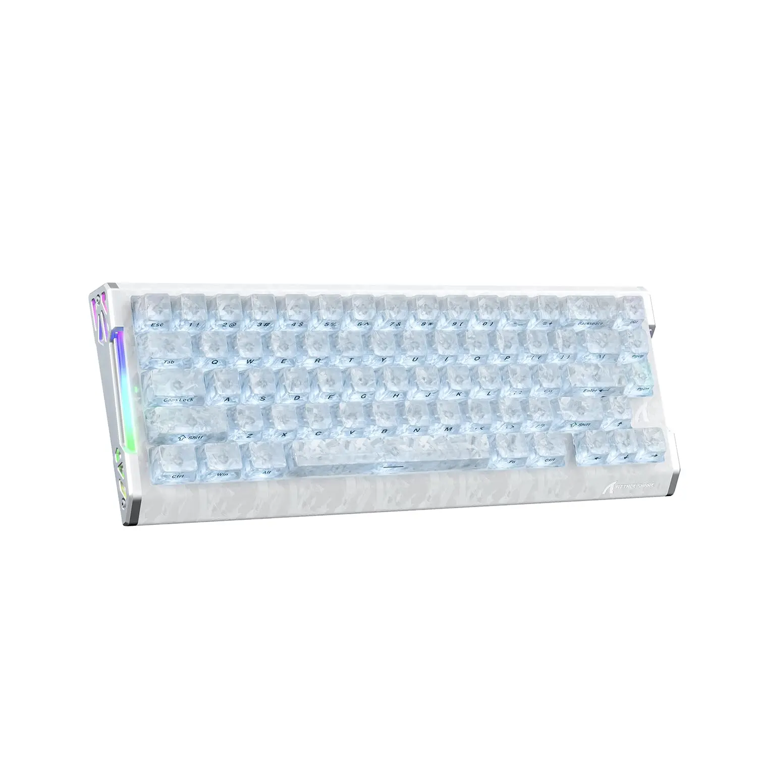 ATTACK SHARK R68HE 60% Wired Rapid Trigger 8K Mechanical RGB Gaming Keyboard with 0.005mm Accuracy,0.08ms Latency,256K Scan,Hall Effect Magnetic Switch,Carbon Fiber+CNC Aluminum Alloy for PC FPS, Creamy Keyboards