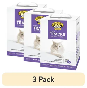 (3 Pack)  Clean Tracks Clumping Clay Cat Litter Unscented, 20 Lb Box